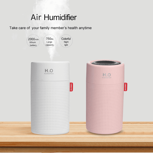 Portable H2O Fresh Air Humidifier 750ml