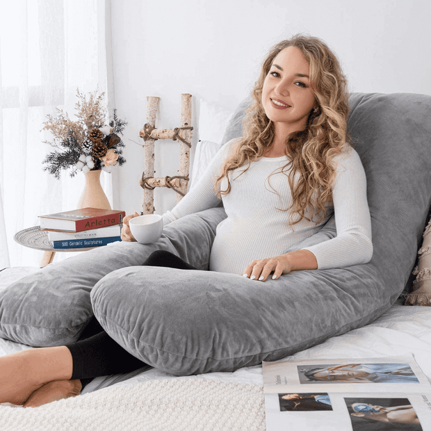 Premium Velvet U Shaped Pregnancy Full Body Pillow