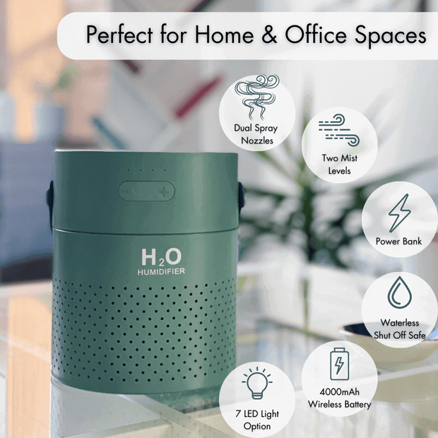 Cool Mist Humidifier Rechargeable - 1.1L Air Humidifier