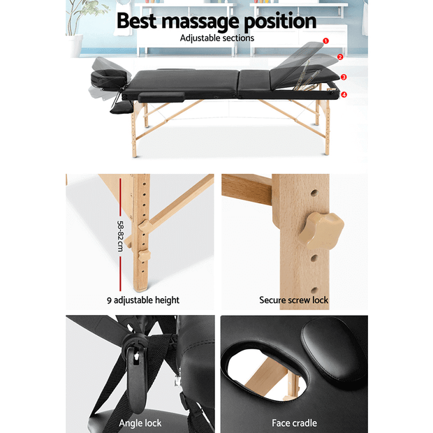 Premium Portable Wood Frame Massage Table