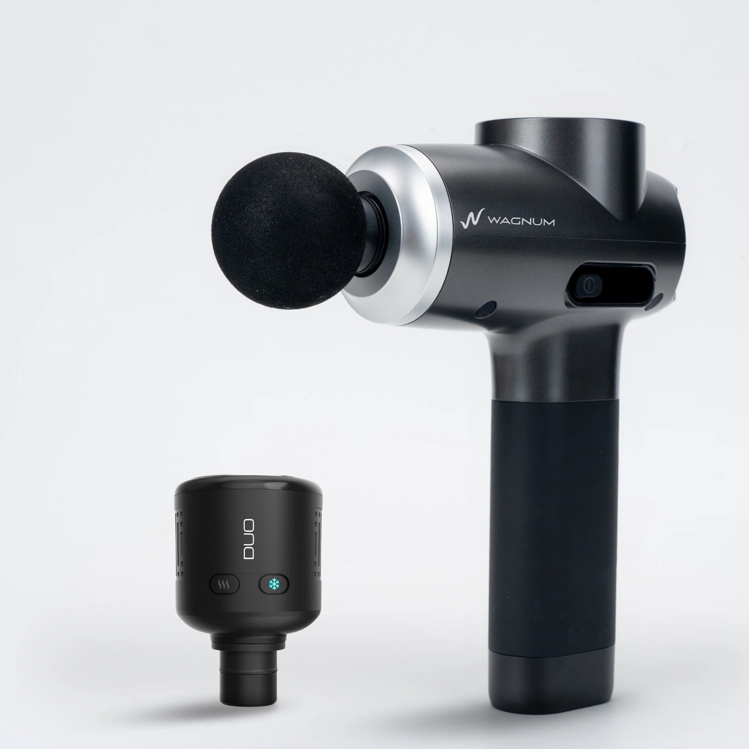 WAGNUM S5 massage gun with hot and cold extra attachment.