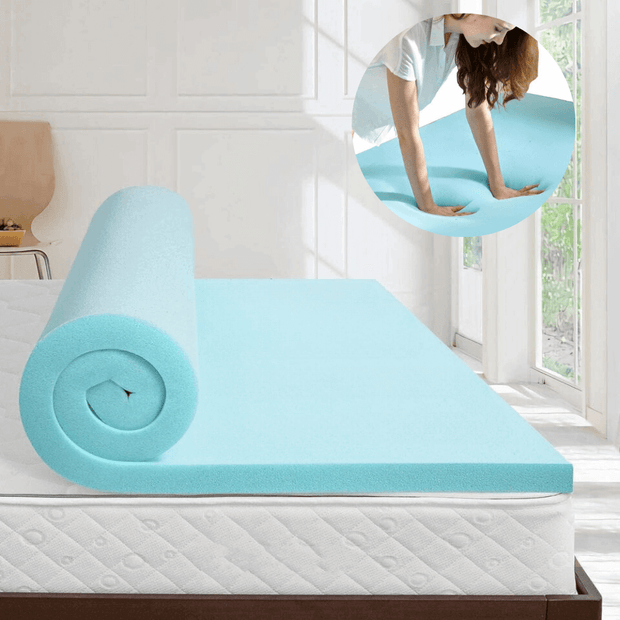 Gel Infused Memory Foam Mattress Topper - Cooling Mattress Topper