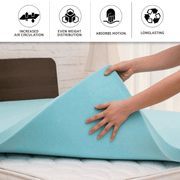 Gel Infused Memory Foam Mattress Topper - Cooling Mattress Topper