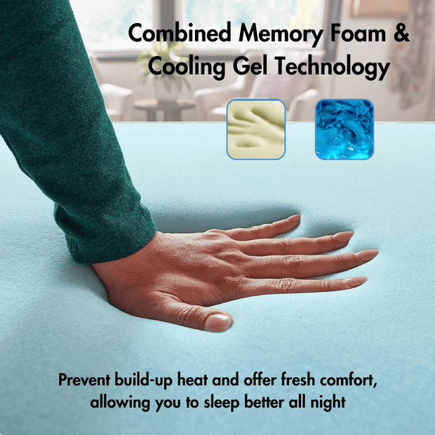 Gel Infused Memory Foam Mattress Topper - Cooling Mattress Topper