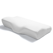 Ergonomic memory foam pillow showed from the top.